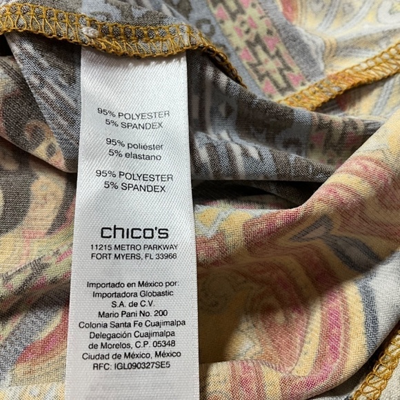 CHICO’S Animal Paisley Medallion Dress Bracelet Flared Long Sleeve US Sz L - Picture 8 of 10